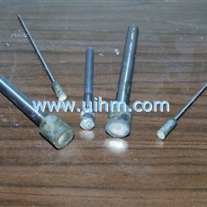 induction brazing carbide shaft to steel tube