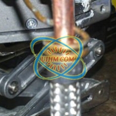 induction brazing stainless steel hose to copper elbow